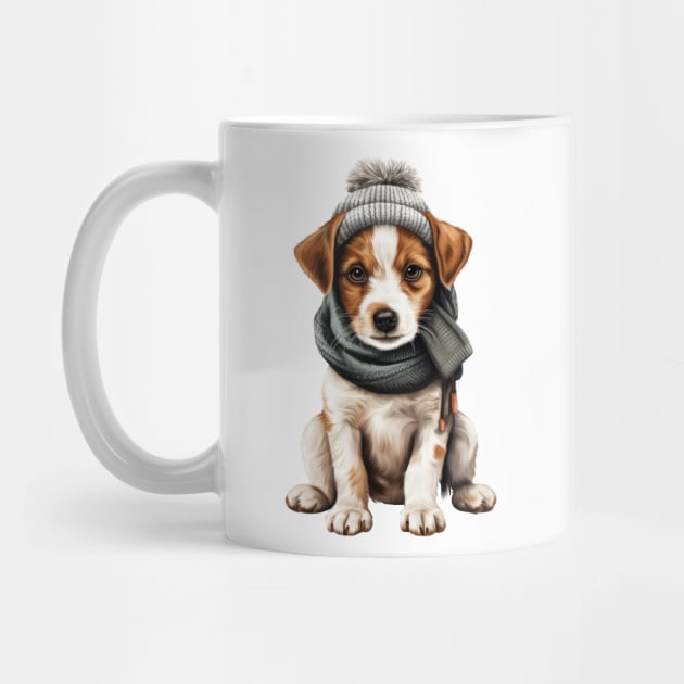 Winter Jack Russell Terrier Dog by Chromatic Fusion Studio